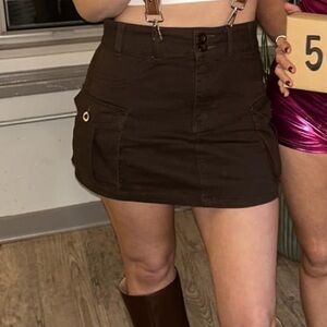 John Galt pacsun black y2k cargo miniskirt